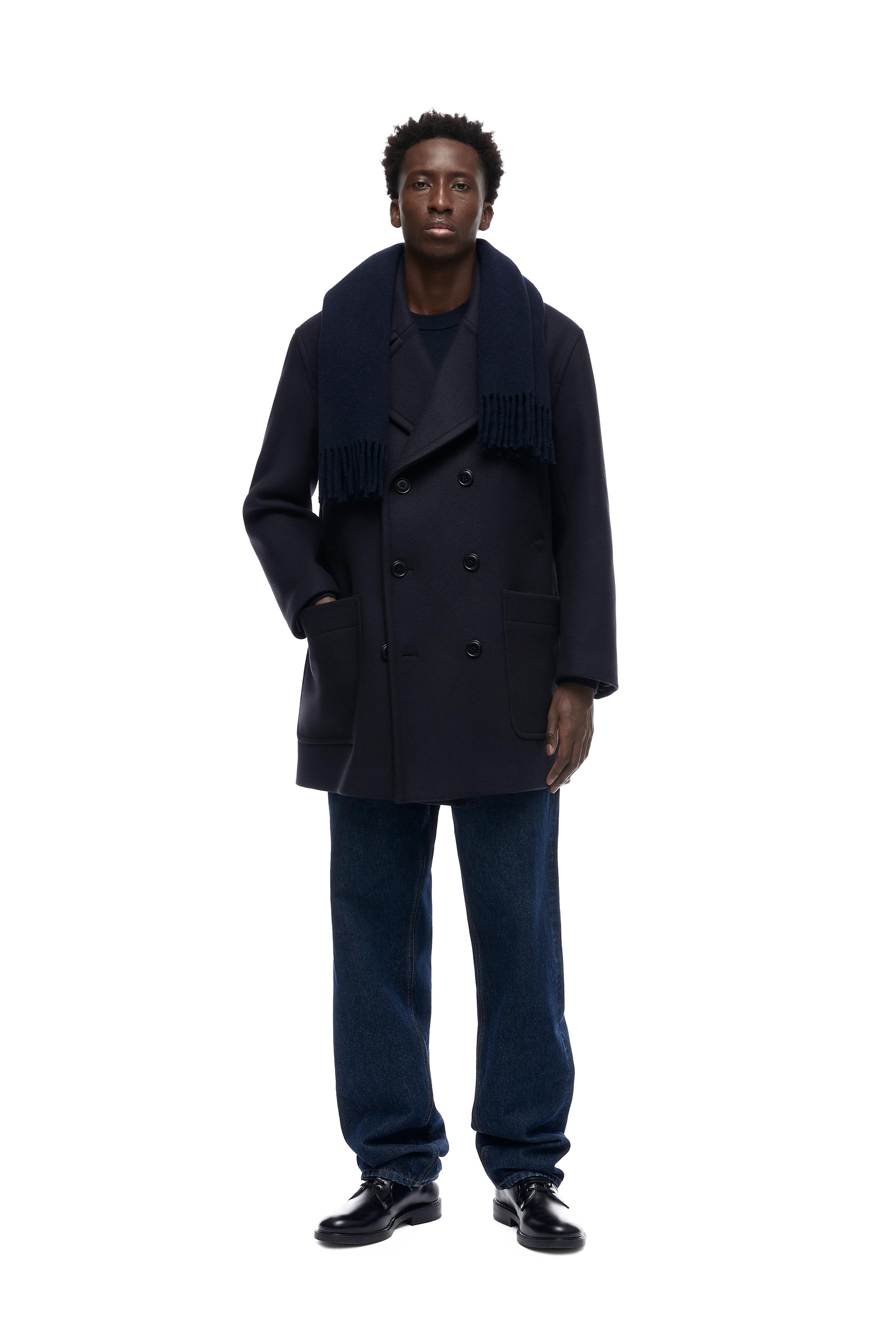 WOOL BLEND DOUBLE BREASTED THREE QUARTER LENGTH COAT Navy blue ZARA Turkey